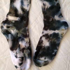 Hand dyed tie dye crew socks